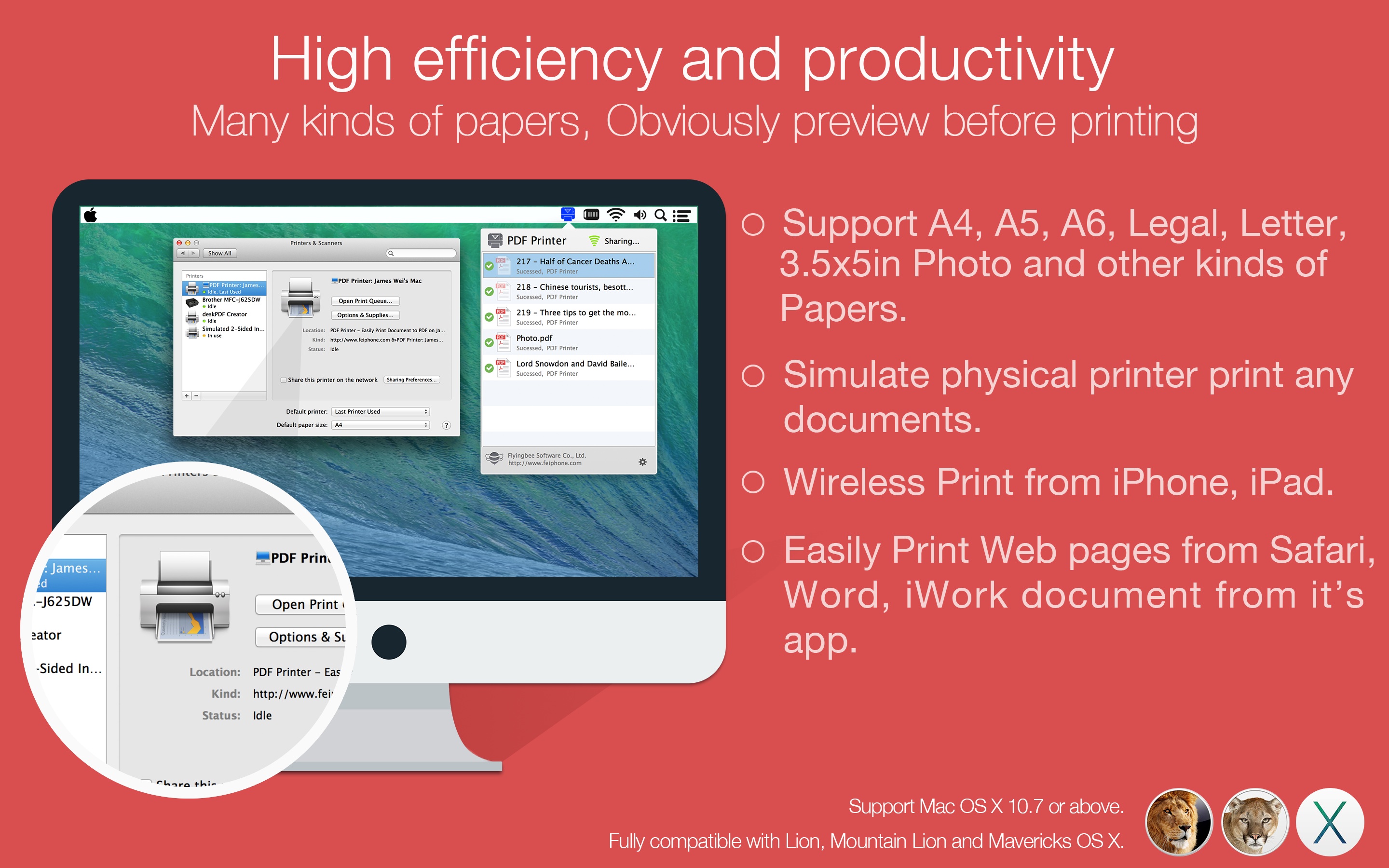 Printer - Easy to create pdf from iPhone, iPad or Mac | Software